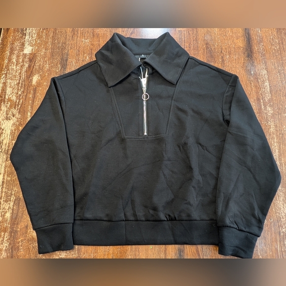 Arabess Pullover 1/4 Zip Sweatshirt Casual Cute Streetwear Womens Small NWT - Picture 1 of 8